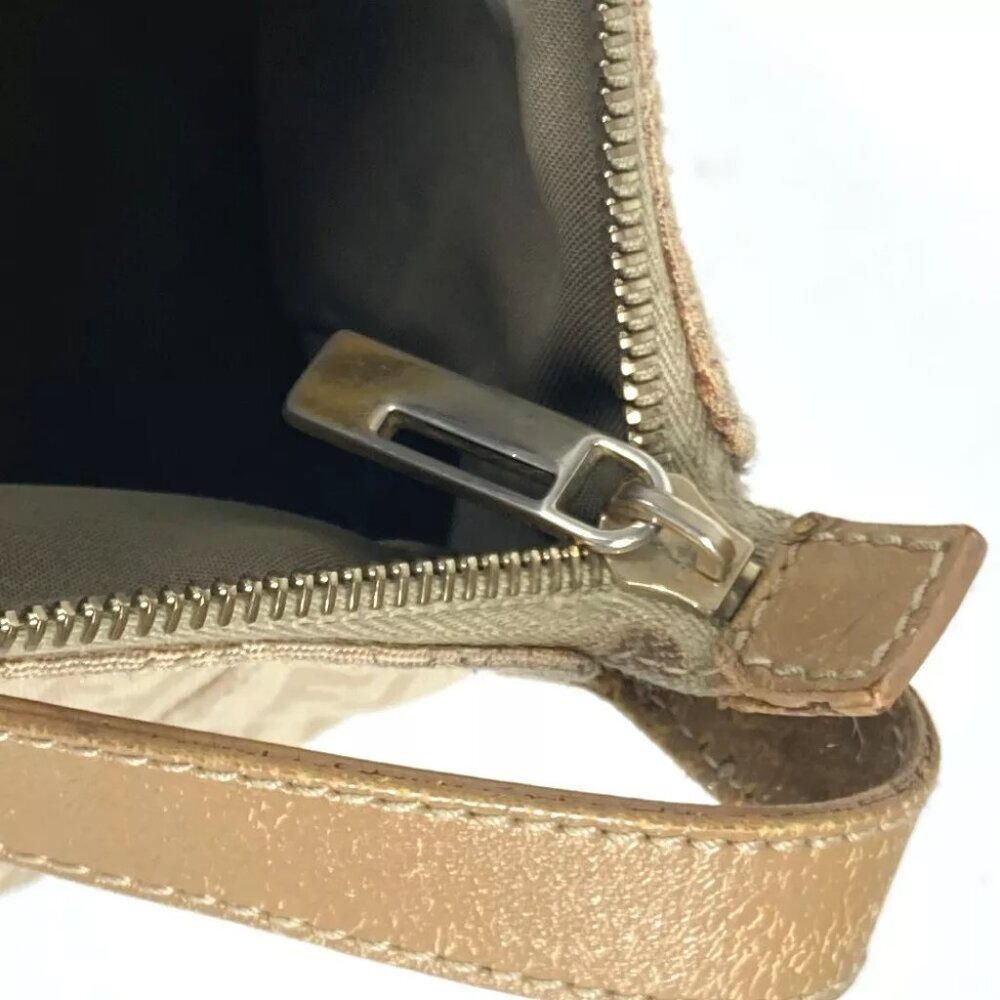 FENDI Zucchino Zucca logo bag Shoulder Bag Leather/Canvas Beige - Picture 8 of 14